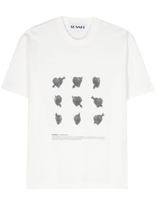 Sunnei t-shirt en coton à imprimé Cuori-di-Pietra - Blanc