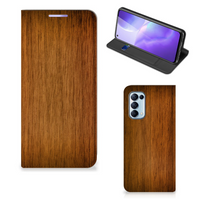 OPPO Find X3 Lite Book Wallet Case Donker Hout