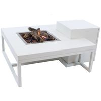 Enjoyfires: Vuurtafel Ambiance Vierkant - Wit-wit