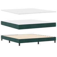 vidaXL Boxspringbed met matras fluweel donkergroen 180x200 cm