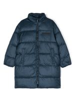 Emporio Armani Kids veste matelassée à motif pied-de-poule - Bleu - thumbnail