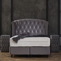 2-Persoons Boxspring Met Opbergruimte - Aurora - Antraciet 180x200 cm - Pocketvering - Inclusief Topper - Dekbed-Discounter.nl - thumbnail