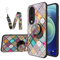 Geruit Patroon Honor 70 Hybrid Case - Kleurrijke Mandala