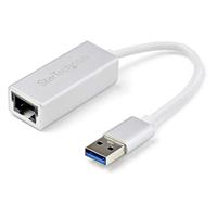 StarTech.com USB 3.0 naar Gigabit Netwerkadapter, Zilver, Aluminium Ontwerp ideaal voor MacBook, Chromebook of Tablet, Driverloze Installatie (USB31000SA)
