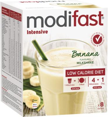 Modifast Modifast Intensive Milkshake Banaan 8 Zakjes (440g) Modifast Modifast Intensive Milkshake Banaan 8 Zakjes (440g)