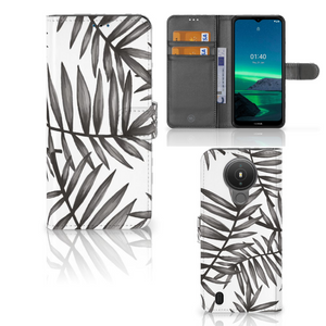 Nokia 1.4 Hoesje Leaves Grey