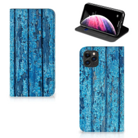 Apple iPhone 11 Pro Max Book Wallet Case Wood Blue