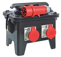 as - Schwabe Protek PRCD-S Personenschutz Baustellenstromverteiler Eingang 16 A, Ausgänge 400 V und 230 V, schwarz, 45416