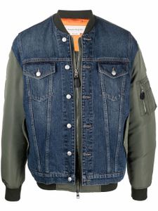 Alexander McQueen veste bomber à empiècements en jean - Bleu