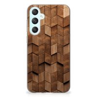 Bumper Hoesje voor Samsung Galaxy S23 FE Wooden Cubes