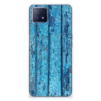 OPPO A53 5G | OPPO A73 5G Bumper Hoesje Wood Blue - thumbnail