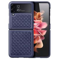 Dux Ducis Venice Samsung Galaxy Z Flip4 Leren Bekleed Hoesje - Blauw