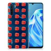 OPPO A91 Siliconen Case Paprika Red