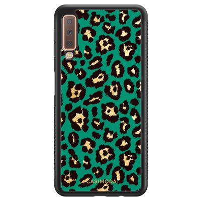 Samsung Galaxy A7 2018 hoesje - Luipaard groen