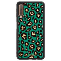 Samsung Galaxy A7 2018 hoesje - Luipaard groen