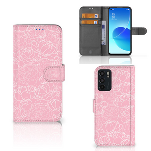 OPPO Reno6 5G Hoesje White Flowers