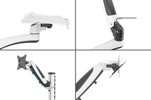 Digitus DA-90451 Monitor-wandbeugel 1-voudig 5,1 cm (2) - 304,8 cm (120) Zwart, Wit Uittrekbaar, Draaibaar, In hoogte verstelbaar, Kantelbaar, Kantelbaar en