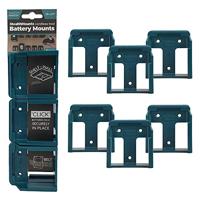 StealthMounts Batterijhouders voor Makita LXT | Draadloze batterijbevestigingen voor Makita 18v elektrisch gereedschap | 6 Pack | Blauwe batterijorganisatoren voor Makita