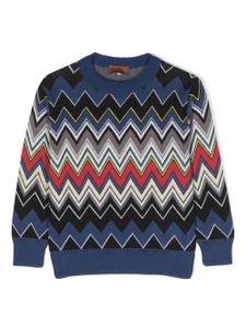 Missoni Kids sweat à motif zig-zag - Bleu