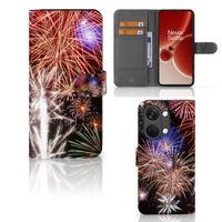 OnePlus Nord 3 Wallet Case met Pasjes Vuurwerk - thumbnail