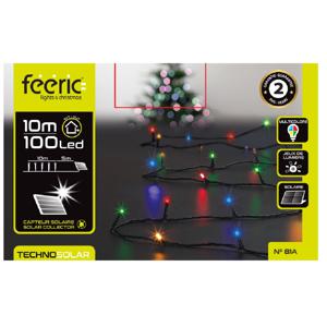 Kerstverlichting - gekleurd - 10 meter - 100 led lampjes - zwart snoer - solar