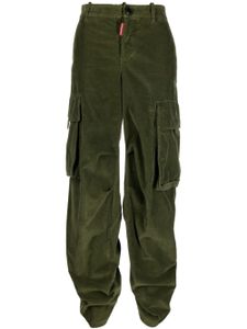 DSQUARED2 pantalon en velours côtelé à fronces - Vert