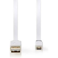 Nedis CCBW60500WT10 USB-kabel 1 m USB 2.0 USB A Micro-USB B Wit - thumbnail