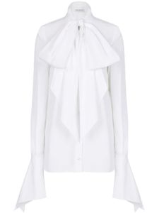 Nina Ricci chemise en coton à col lavallière - Blanc