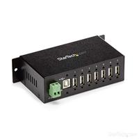 StarTech.com 7-poorts USB 2.0 hub - industriële USB-A hub van metaal met ESD en 350 W overspanningsbeveiliging - montage van DIN-rail/muur/bureau mogelijk - TAA-CONFORM - USB expander hub