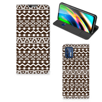 Motorola Moto G9 Plus Hoesje met Magneet Aztec Brown