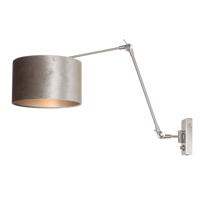 Steinhauer Wand Leeslamp Prestige Chic RVS met 30cm taupe velourse kap 8110ST - thumbnail