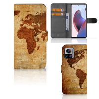 Motorola Edge 30 Ultra Flip Cover Wereldkaart - thumbnail