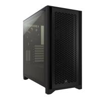 Corsair 4000D Airflow Mid-Tower ATX-Behuizing van Gehard Glas (Voorpaneel met Hoge Luchtstroom, Zijpaneel van Gehard Glas, RapidRoute-kabelbeheersysteem, Inclusief Twee Fans van 120 mm) Zwart