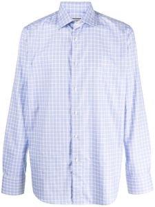 Canali chemise en coton à carreaux - Bleu