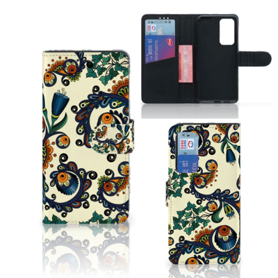Wallet Case Huawei P40 Barok Flower Wallet Case Huawei P40 Barok Flower