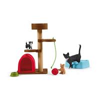 schleich 42501 Speelplezier voor schattige katten, voor kinderen vanaf 3 jaar, Farm World - speelset