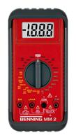 Benning MM 2 digitale multimeter (met digitaal display, max. spanningsmeetbereik DC 1000 V, incl. rubberen beschermingsframe, tas enz.) 44028, rood, zwart