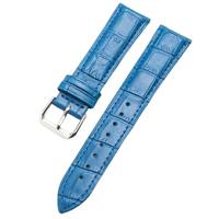 By Qubix - Compatible met Garmin Lily 2 - Crocodile leren bandje - Blauw - Compatible Garmin bandje