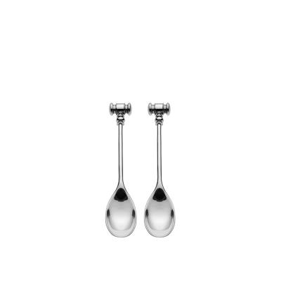 Alessi Dressed Lepel met eiopener 12 cm, per 2 Alessi Dressed Lepel met eiopener 12 cm, per 2