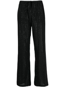 P.A.R.O.S.H. pantalon palazzo à lien de resserrage - Noir