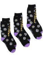 Natasha Zinko chaussettes en maille à fleurs - Noir - thumbnail