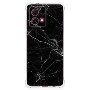 Motorola Moto G84 Anti-Shock Hoesje Marmer Zwart - Origineel Cadeau Vader