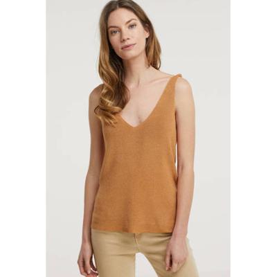 ICHI top met glitters oranje