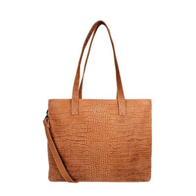 Chabo Bags Worker Croco Madrid leren werktas camel