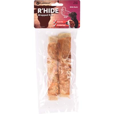 Hondensnack R'Hide Duck Wrapped Ribs 17 cm 2 stuks 2 stuks / 17 cm Flamingo