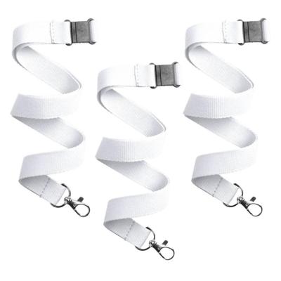 Keycord/lanyard koord - 20x - wit - met sleutelhanger - 50 cm Keycord/lanyard koord - 20x - wit - met sleutelhanger - 50 cm