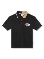 BOSS Kidswear polo en coton à patch logo - Noir