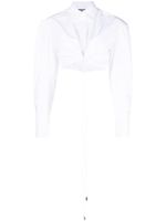 Jacquemus chemise La Chemise Plidao à coupe crop - Blanc