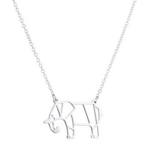 LGT Jewels Dames ketting Origami elephant Zilverkleurig