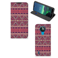 Nokia 1.4 Hoesje met Magneet Aztec Paars - thumbnail